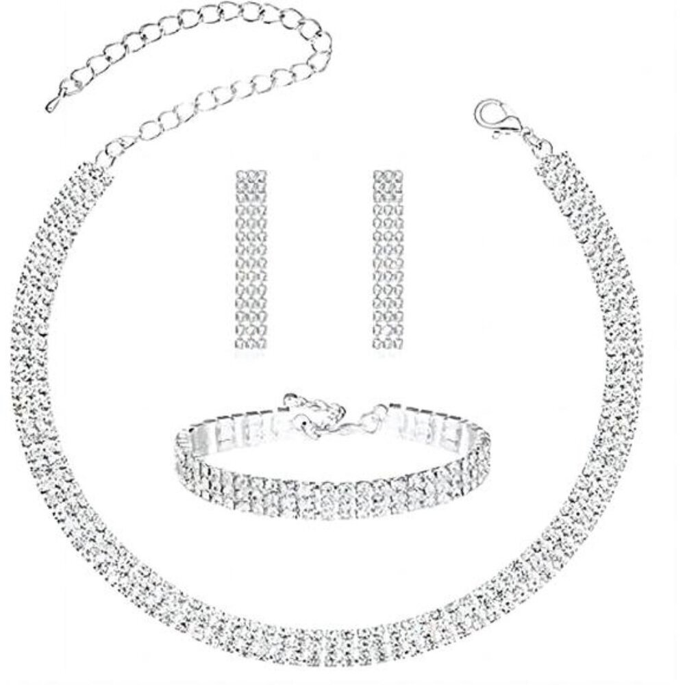 Elegant Silver Necklace Set
